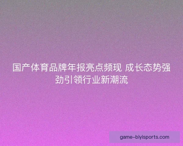 国产体育品牌年报亮点频现 成长态势强劲引领行业新潮流